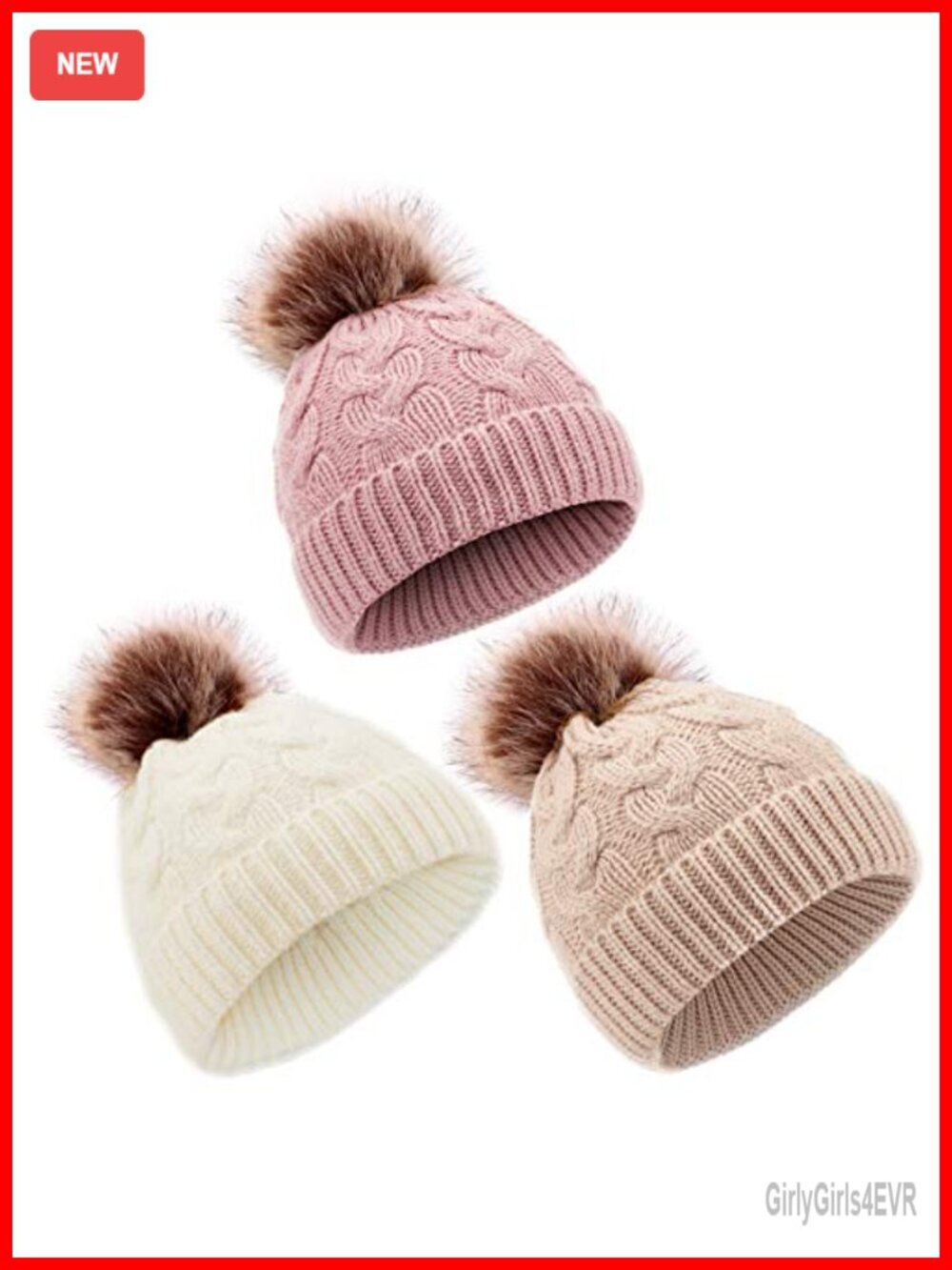Baby Toddler Winter Knit Beanie Hat Warm Acrylic Cap